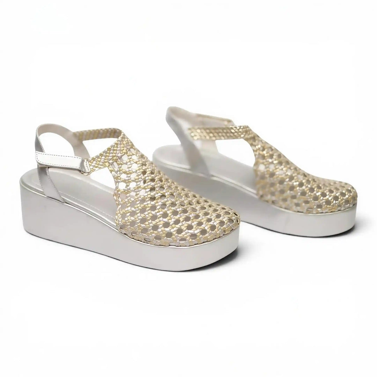 Wedge 6cm braided sandals R700 - scarpehandmade