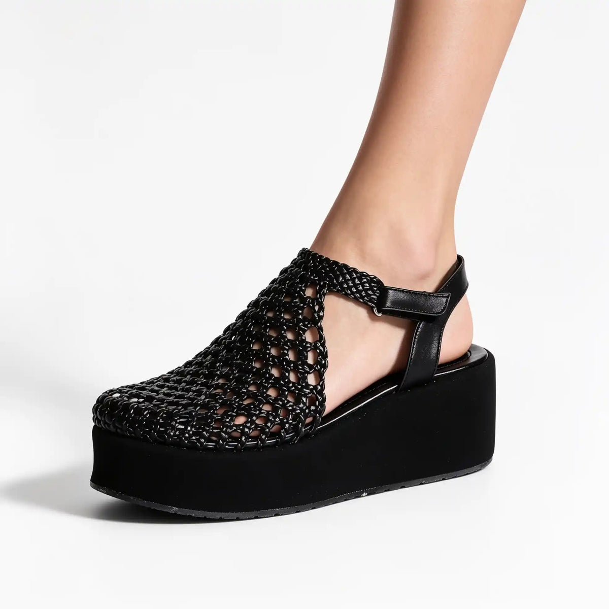 Wedge 6cm braided sandals R700 - scarpehandmade