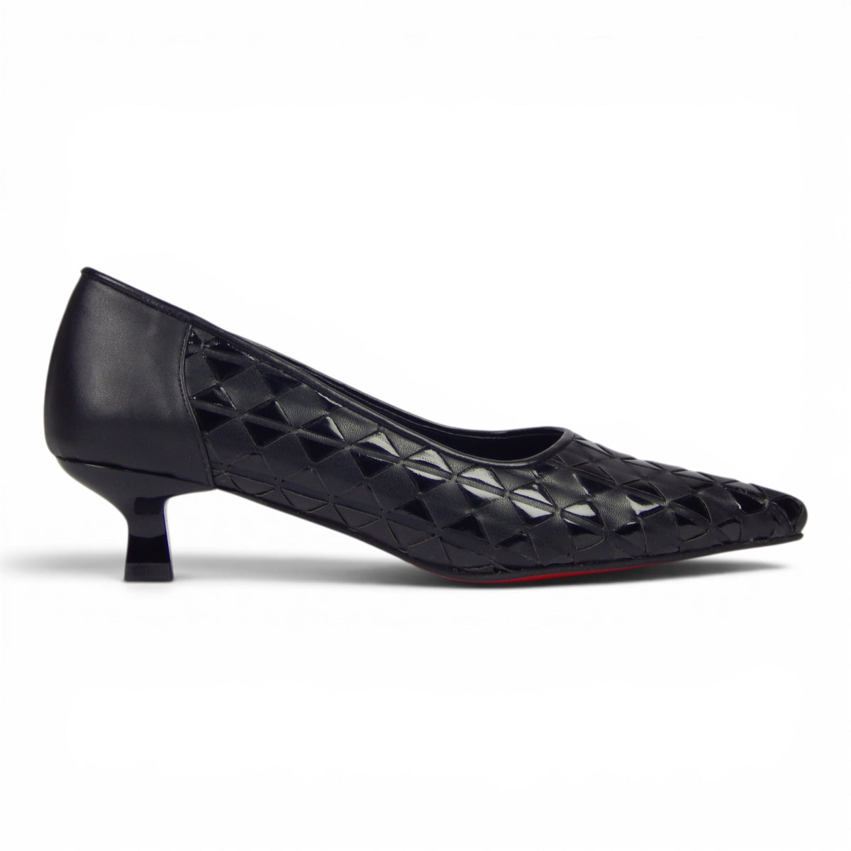 Aurora Geometric Woven Kitten Heel Pumps - Scarpe
