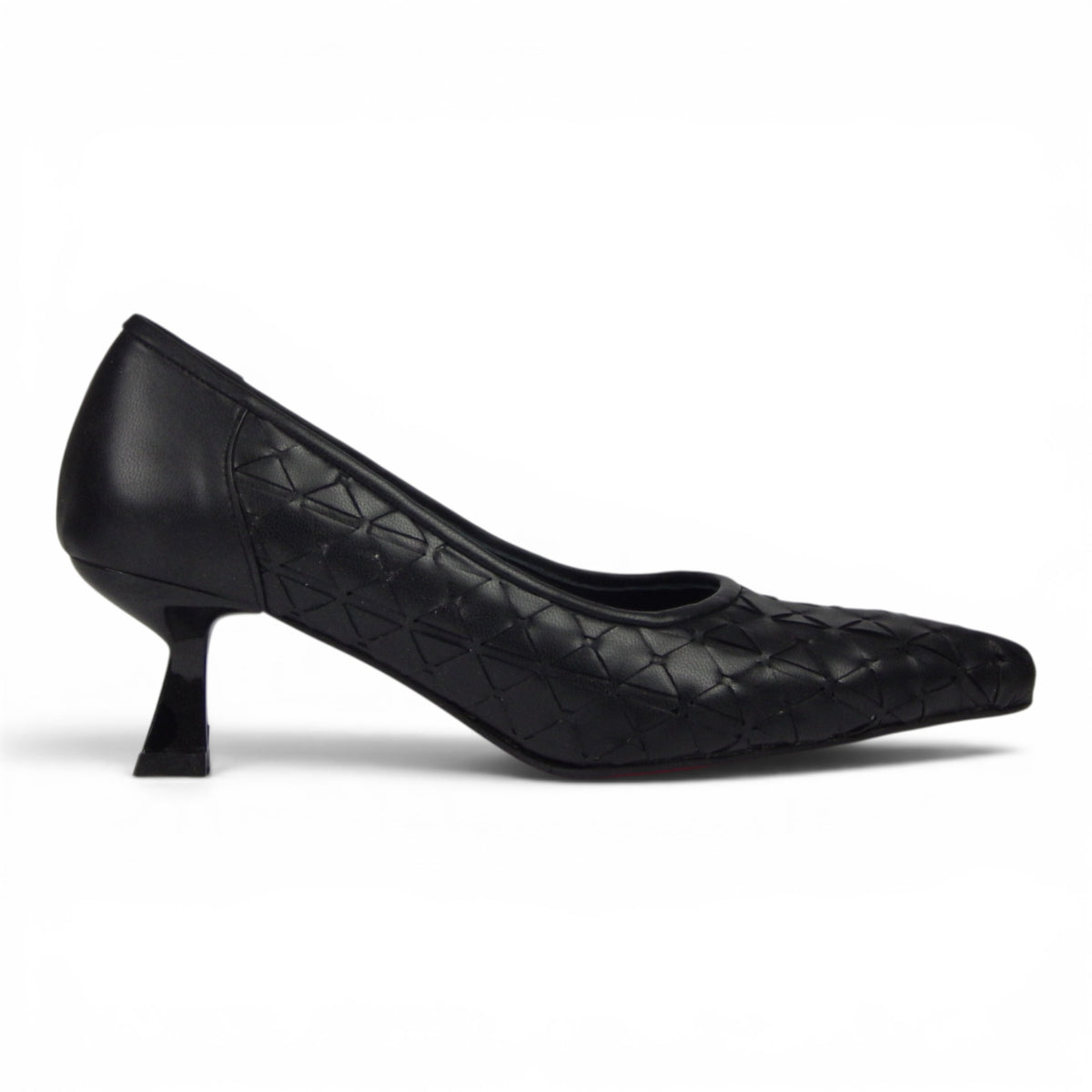 Aurora Geometric Woven Kitten Heel Pumps - Matte R1307 - Scarpe