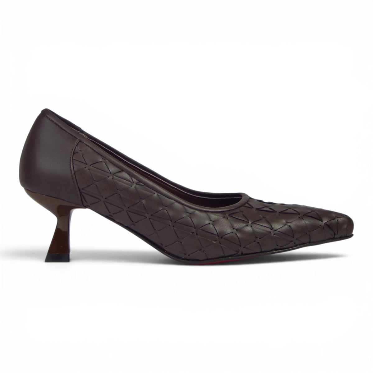 Aurora Geometric Woven Kitten Heel Pumps - scarpehandmade