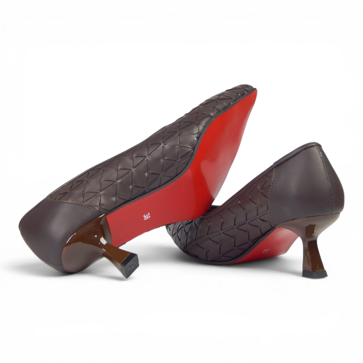 Aurora Geometric Woven Kitten Heel Pumps - scarpehandmade