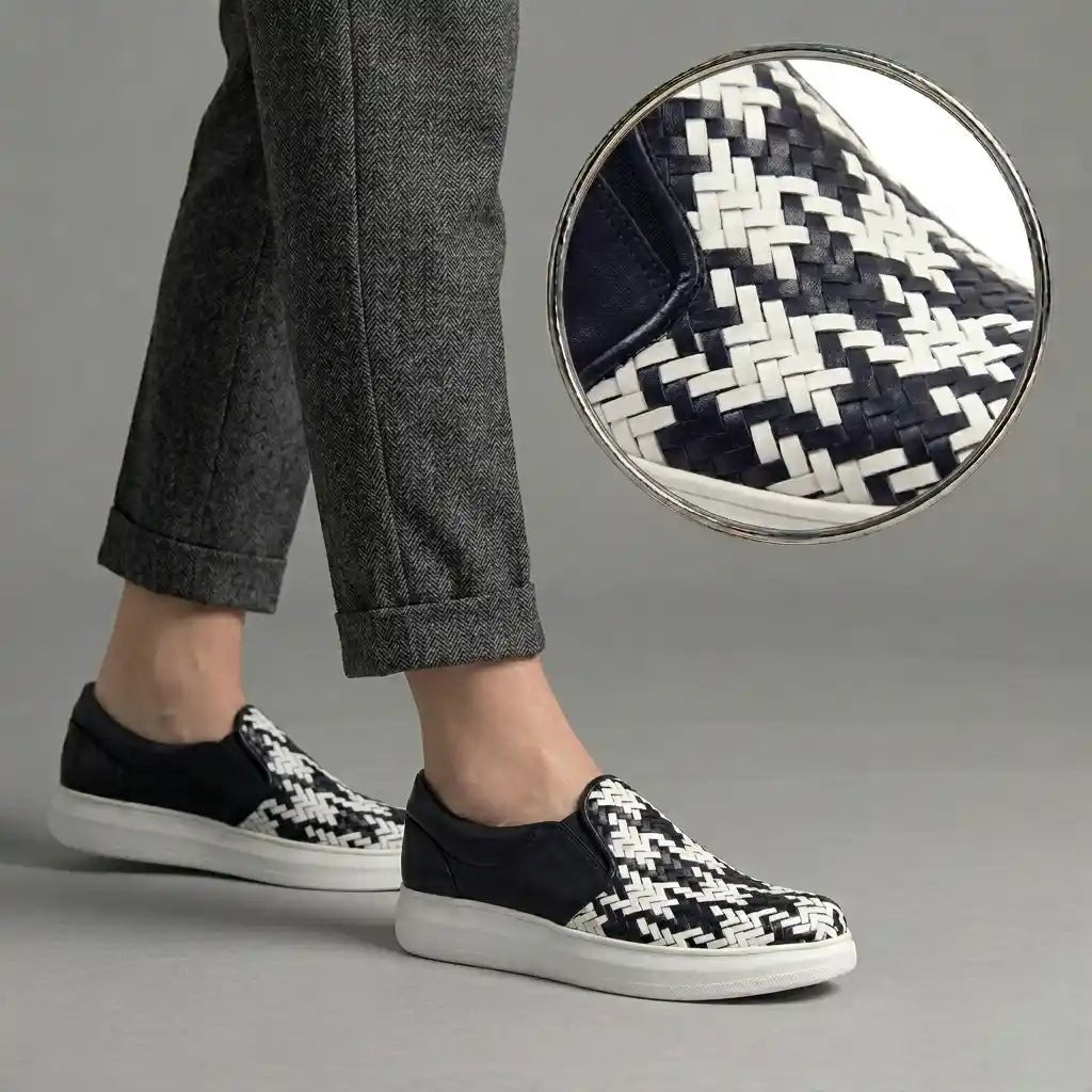 Hand-Braided Sneakers with 2 Straps R910 - Scarpe