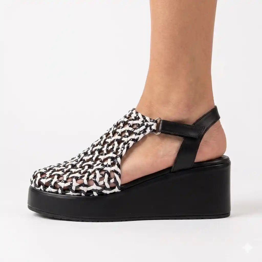 Wedge 6cm braided sandals R700 - scarpehandmade