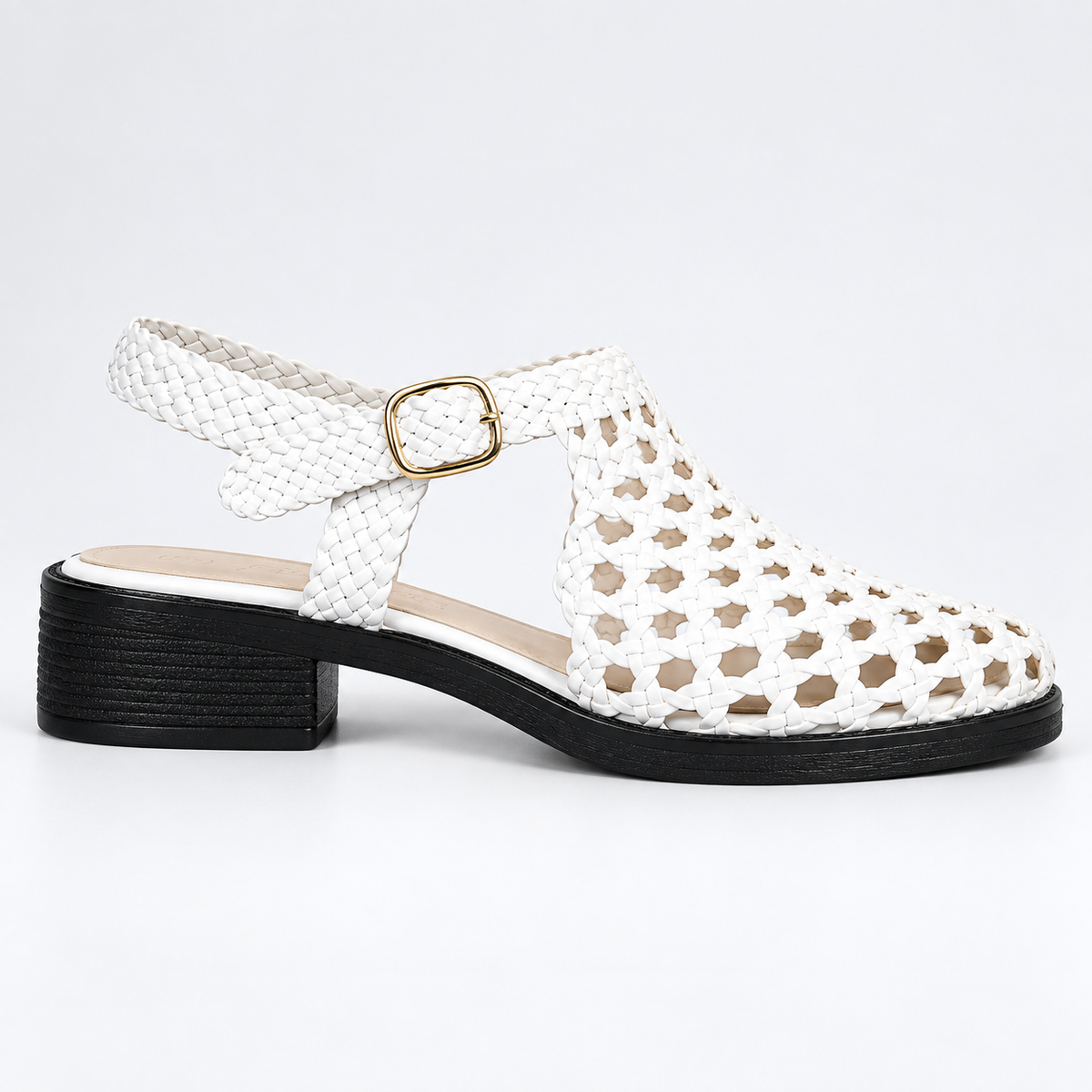 Vesba hand braided flat sandals with a 2 cm heel — Scarpe Handmade