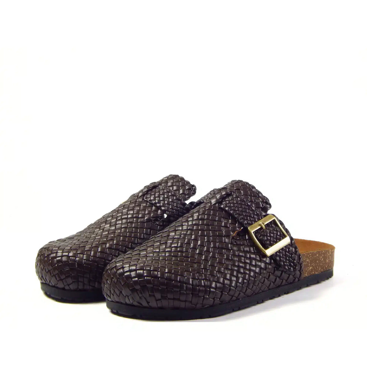 Midnight Buckle Weave Clogs R1101, photo 14 - Scarpe Handmade