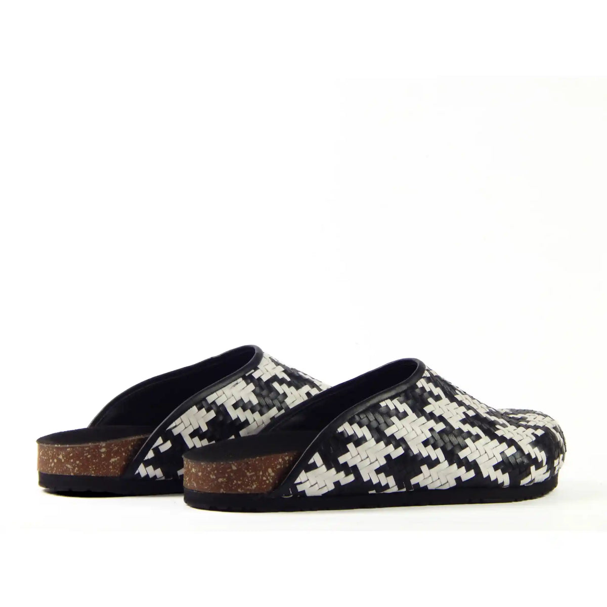 Houndstooth Clogs - scarpehandmade