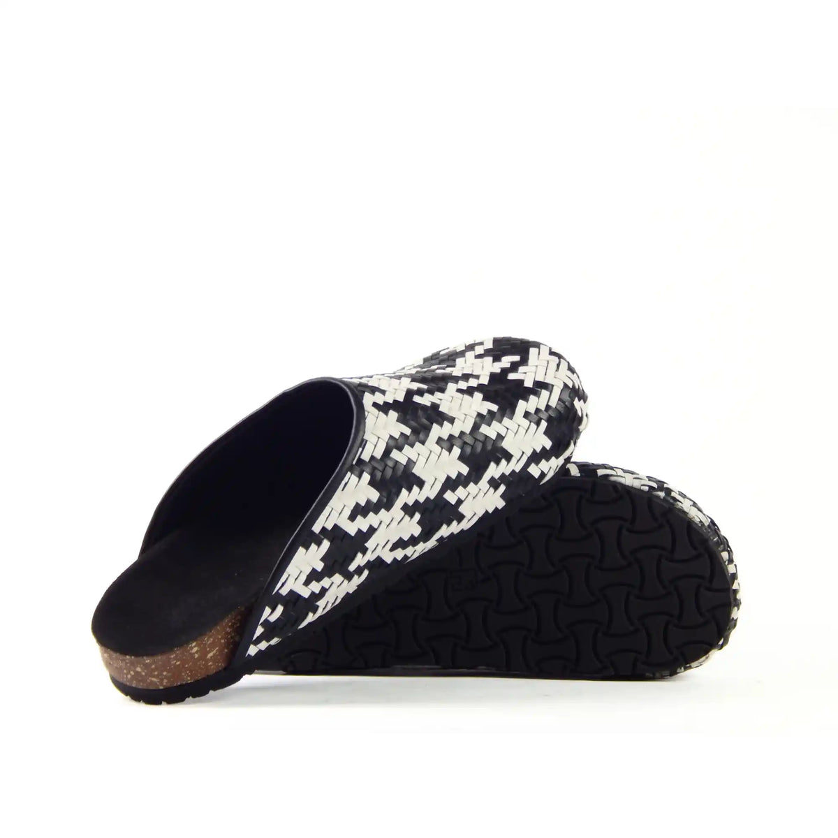 Houndstooth Clogs - scarpehandmade