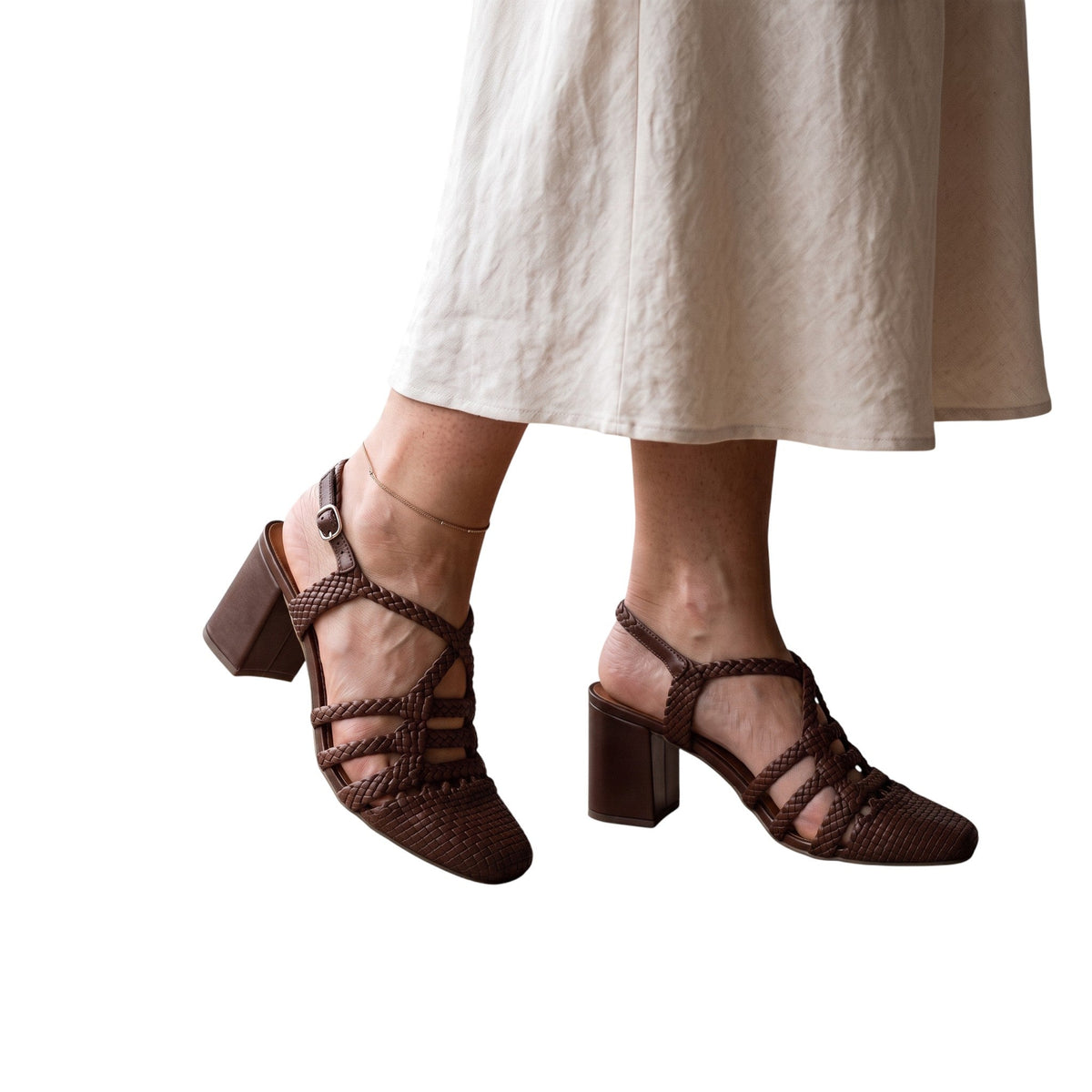Brown Riviera Sandals 7cm - worn pair - Scarpe