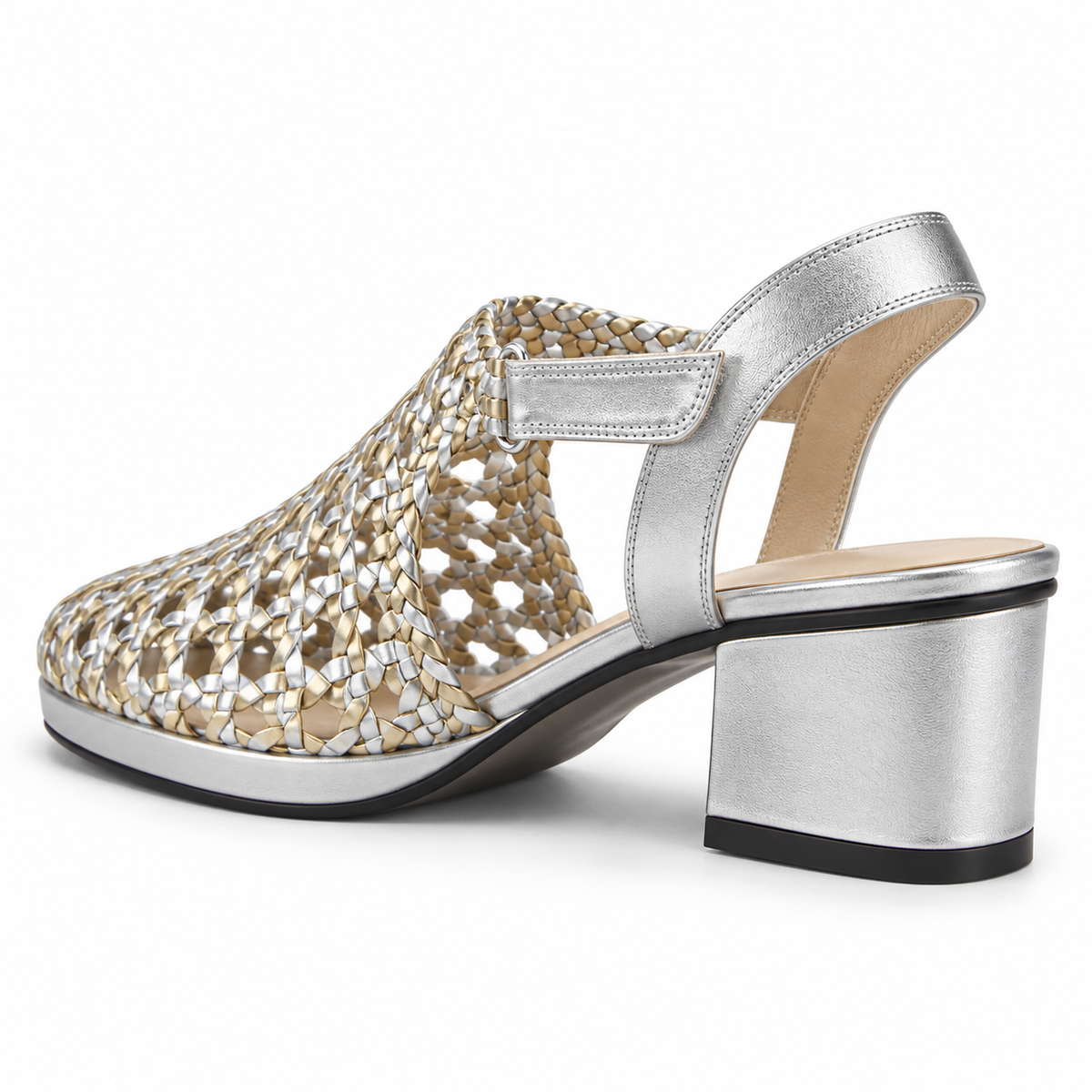 Vesba hand braided velcro sandals with a 3 cm heel, photo 8 - Scarpe Handmade