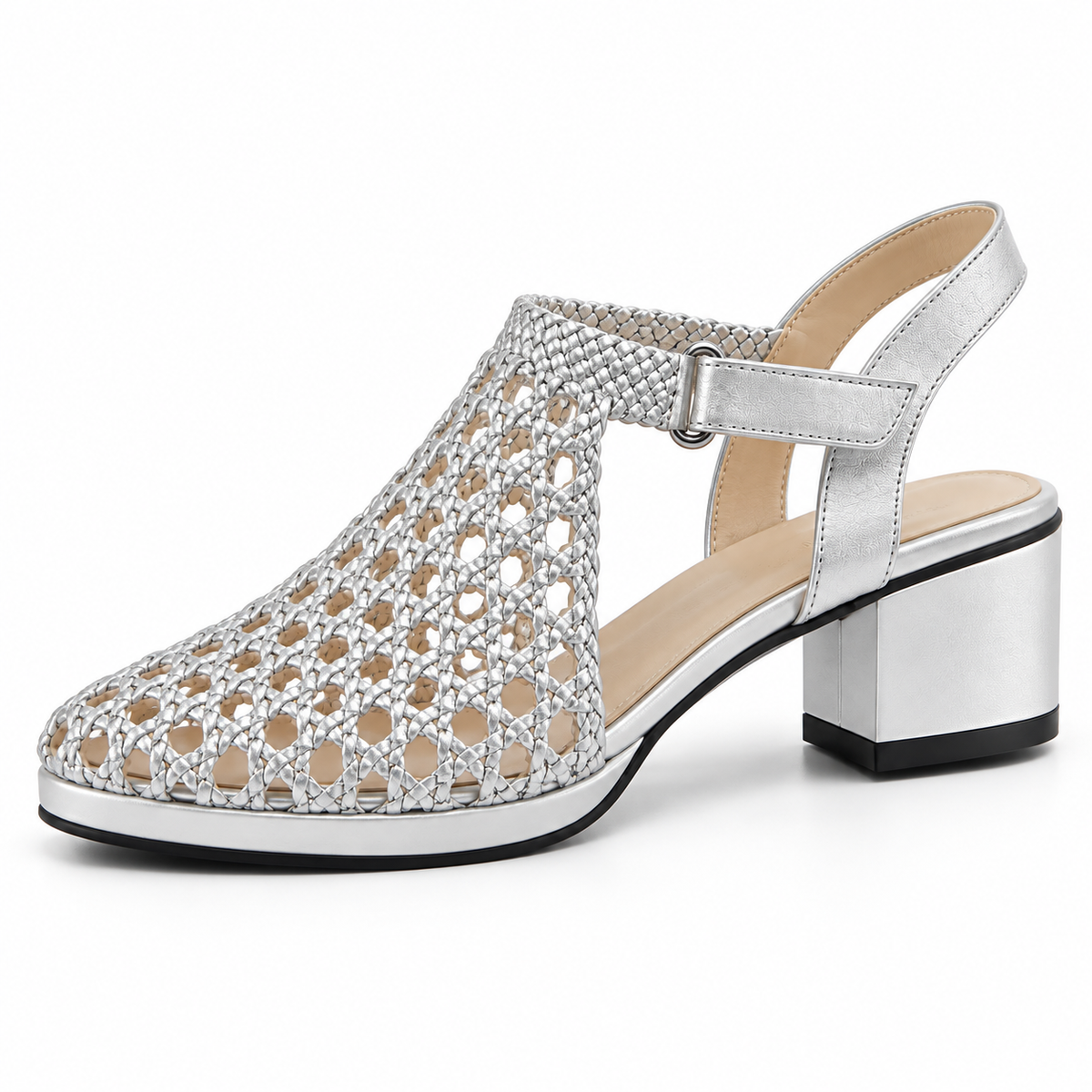 Vesba hand braided velcro sandals with a 3 cm heel, photo 26 - Scarpe Handmade