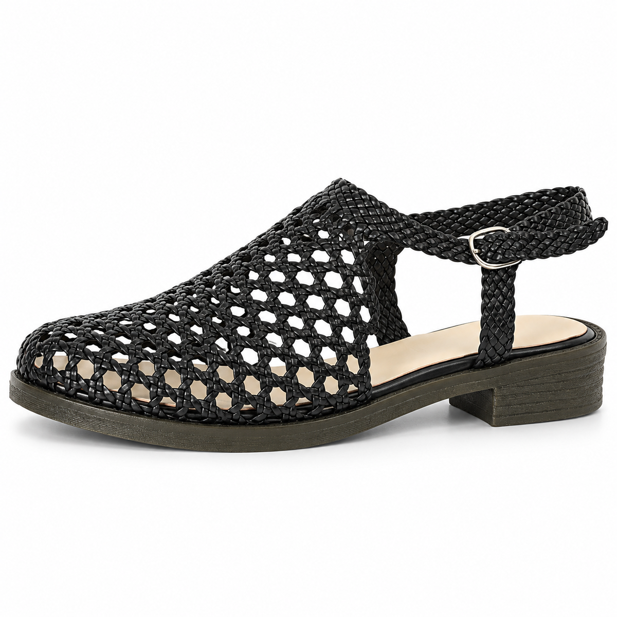 Vesba hand braided flat sandals with a 2 cm heel — Scarpe Handmade