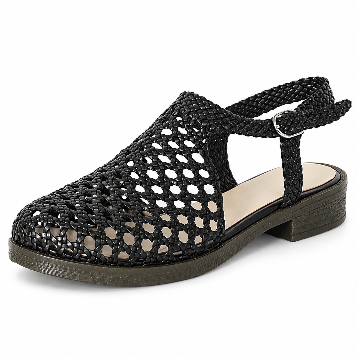 Vesba hand braided flat sandals with a 2 cm heel — Scarpe Handmade