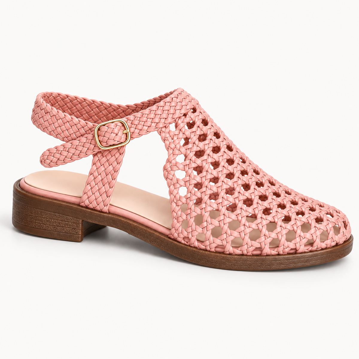 Vesba hand braided flat sandals with a 2 cm heel — Scarpe Handmade