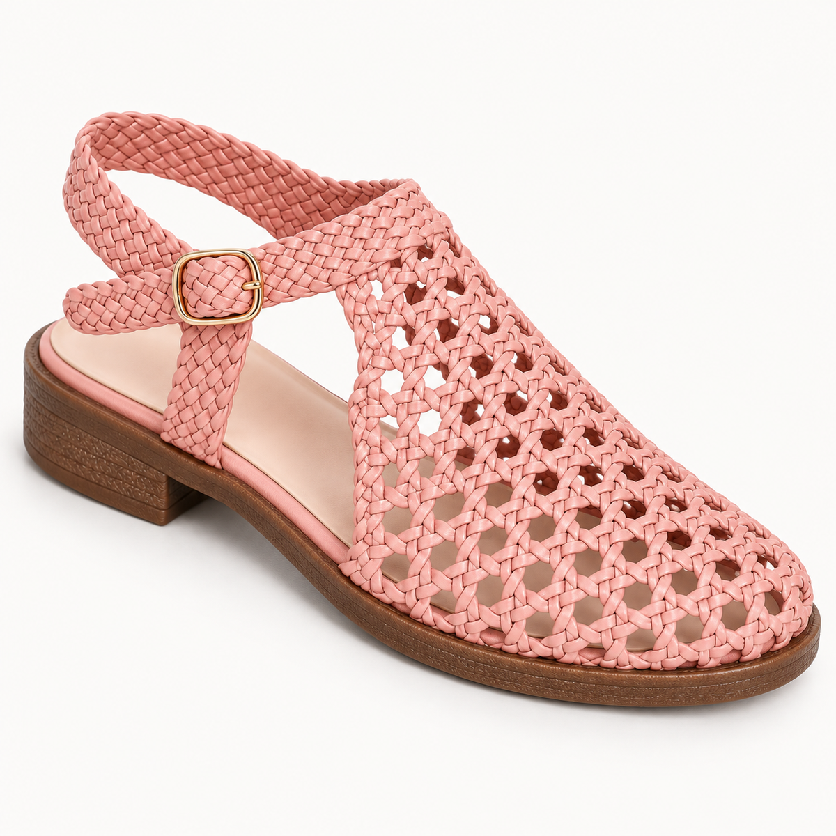 Vesba hand braided flat sandals with a 2 cm heel — Scarpe Handmade
