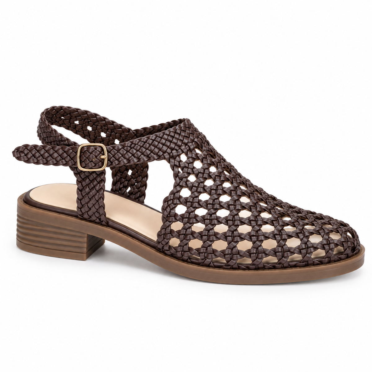 Vesba hand braided flat sandals with a 2 cm heel — Scarpe Handmade