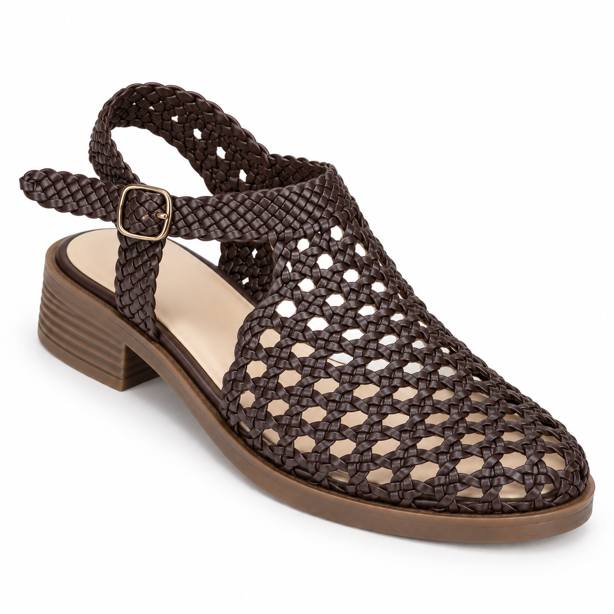 Vesba hand braided flat sandals with a 2 cm heel — Scarpe Handmade