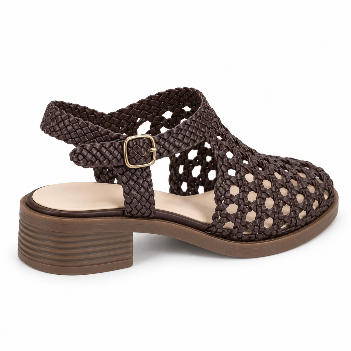 Vesba hand braided flat sandals with a 2 cm heel — Scarpe Handmade