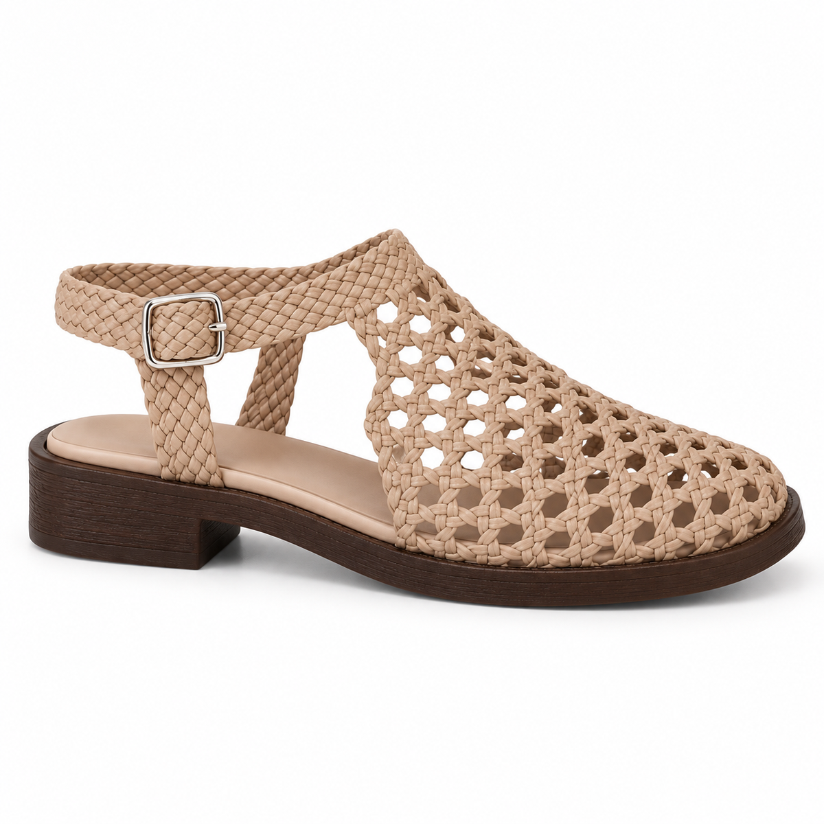 Vesba hand braided flat sandals with a 2 cm heel — Scarpe Handmade