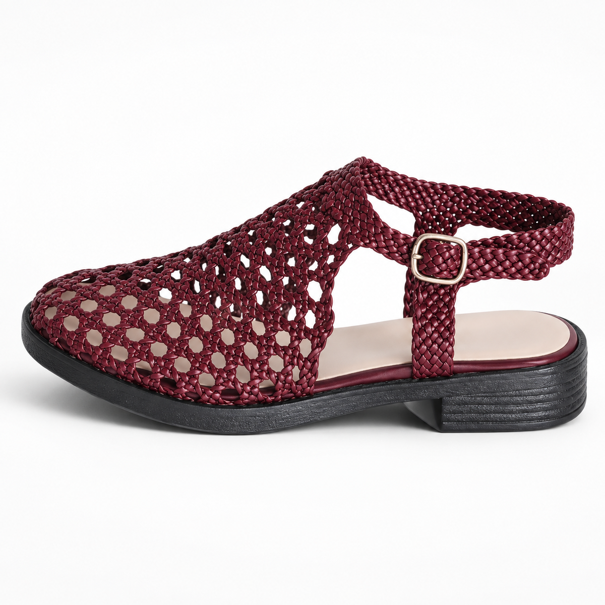 Vesba hand braided flat sandals with a 2 cm heel — Scarpe Handmade
