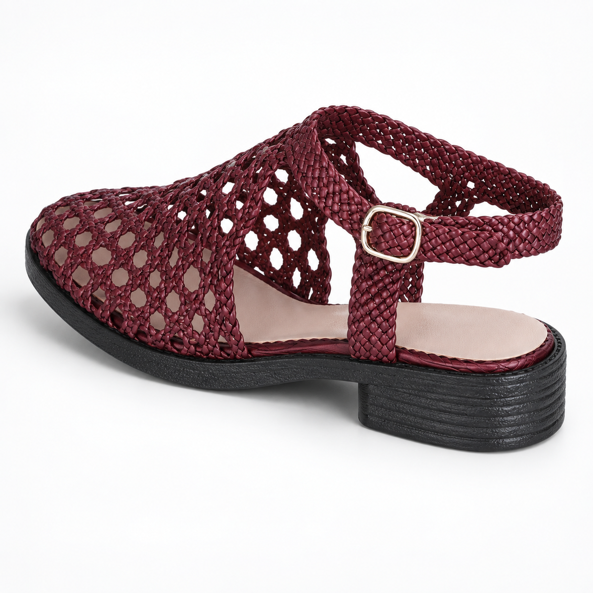Vesba hand braided flat sandals with a 2 cm heel — Scarpe Handmade
