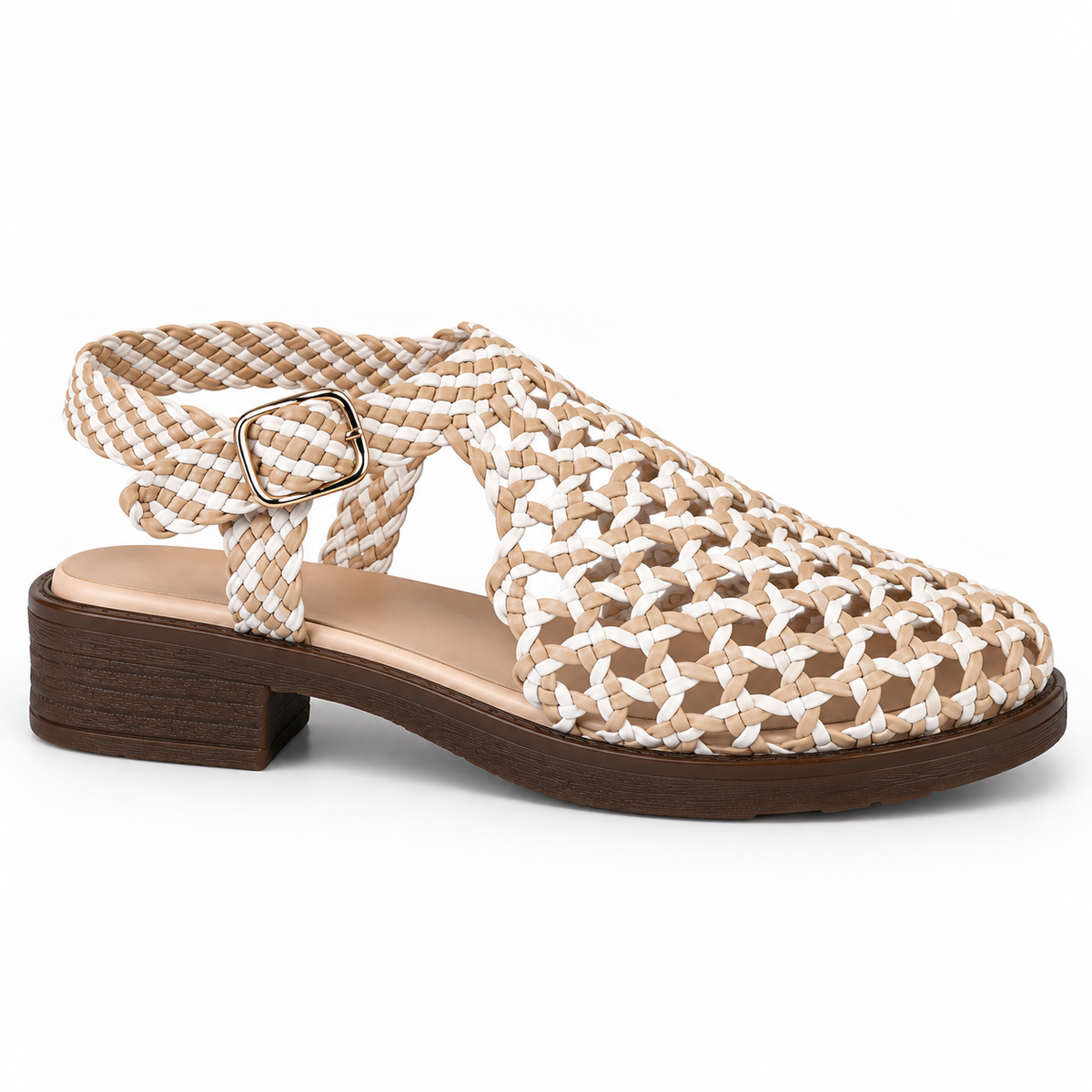 Vesba hand braided flat sandals with a 2 cm heel — Scarpe Handmade