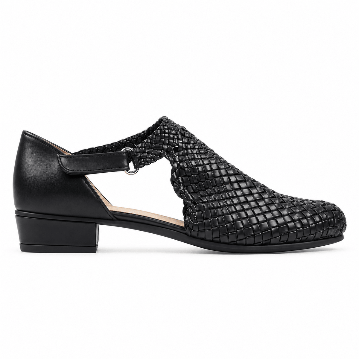 Margreet 2cm handmade woven flat sandals - Black, photo 1 - Scarpe Handmade