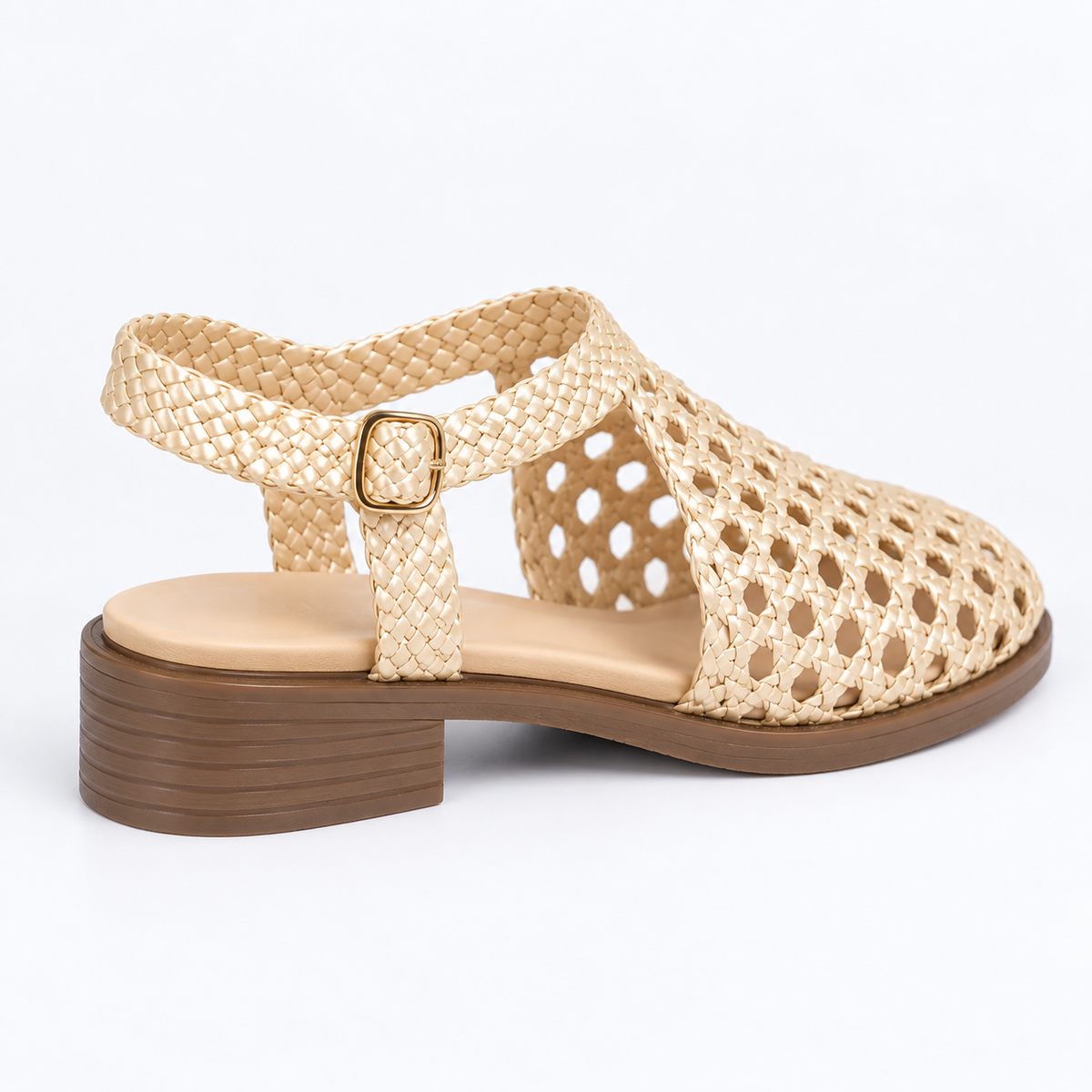 Vesba hand braided flat sandals with a 2 cm heel — Scarpe Handmade