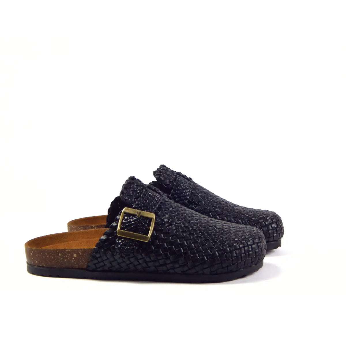 Midnight Buckle Weave Clogs R1101, photo 5 - Scarpe Handmade