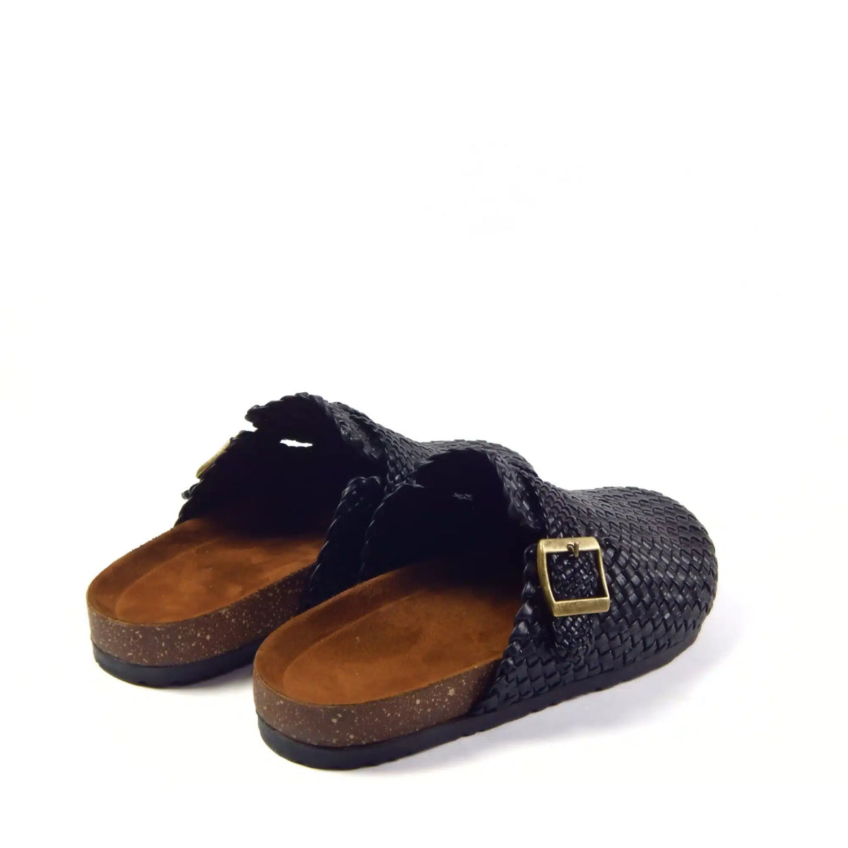 Midnight Buckle Weave Clogs R1101, photo 6 - Scarpe Handmade