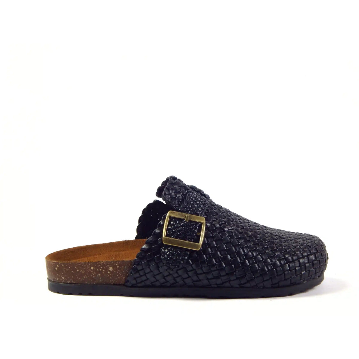 Midnight Buckle Weave Clogs R1101, photo 7 - Scarpe Handmade