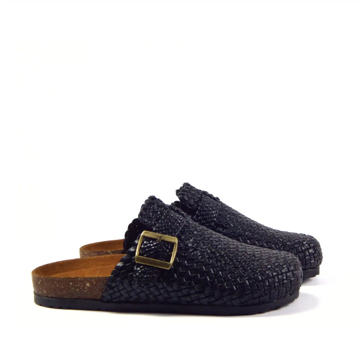 Midnight Buckle Weave Clogs R1101, photo 8 - Scarpe Handmade