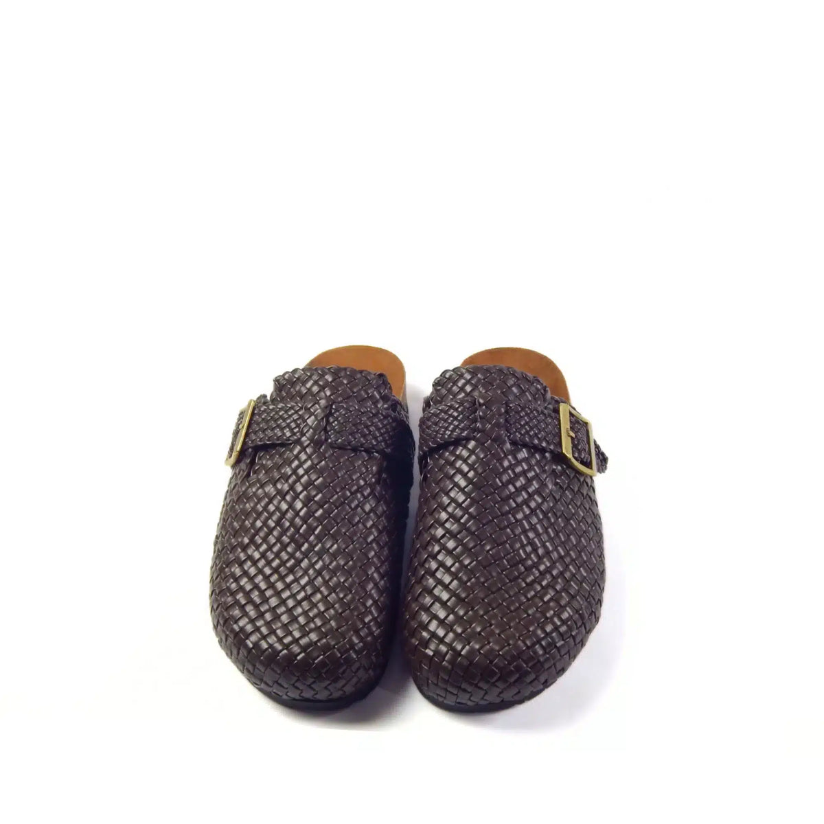 Midnight Buckle Weave Clogs R1101, photo 13 - Scarpe Handmade