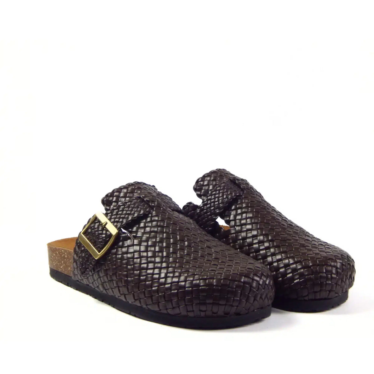 Midnight Buckle Weave Clogs R1101, photo 10 - Scarpe Handmade