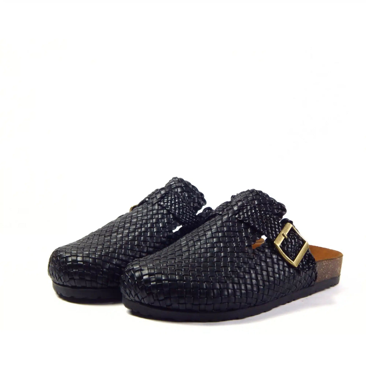 Midnight Buckle Weave Clogs R1101, photo 9 - Scarpe Handmade