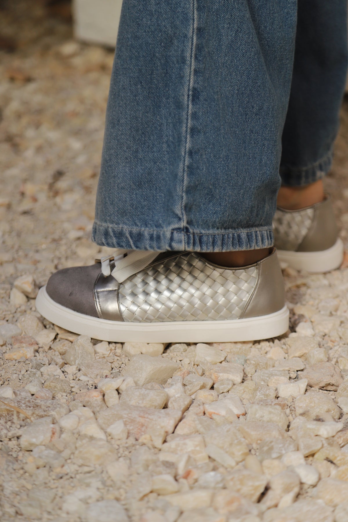 Metallic Woven Fashion Sneakers