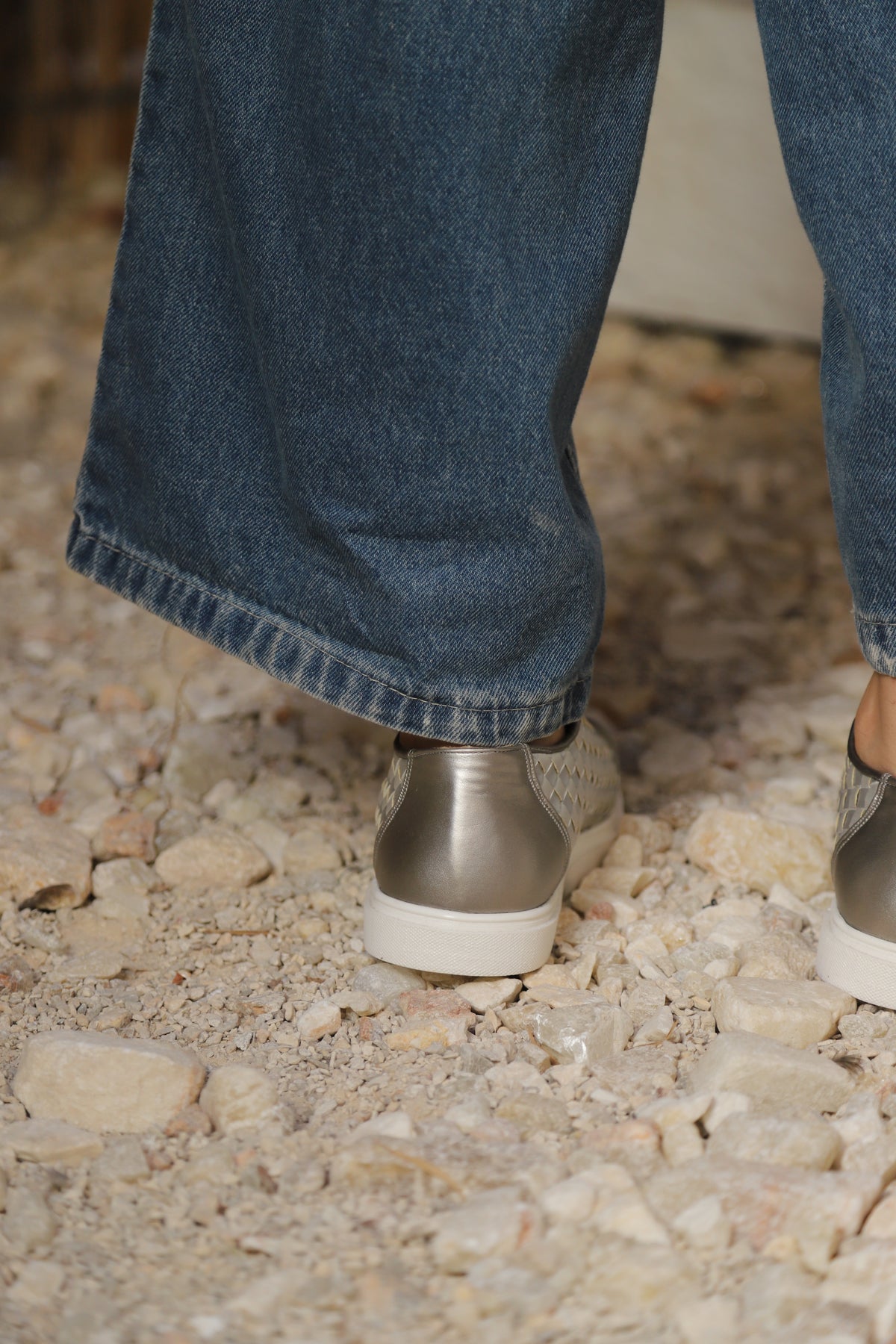 Metallic Woven Fashion Sneakers