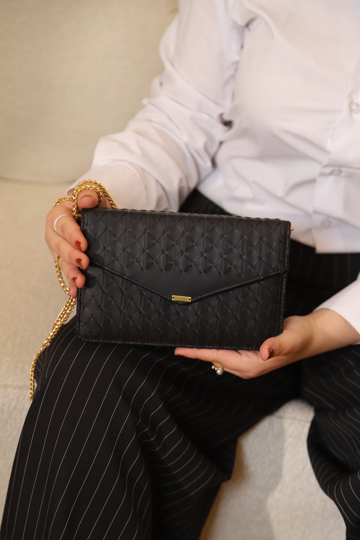 Black Envelope Bag - handwoven handbag, view 3, Scarpe Handmade