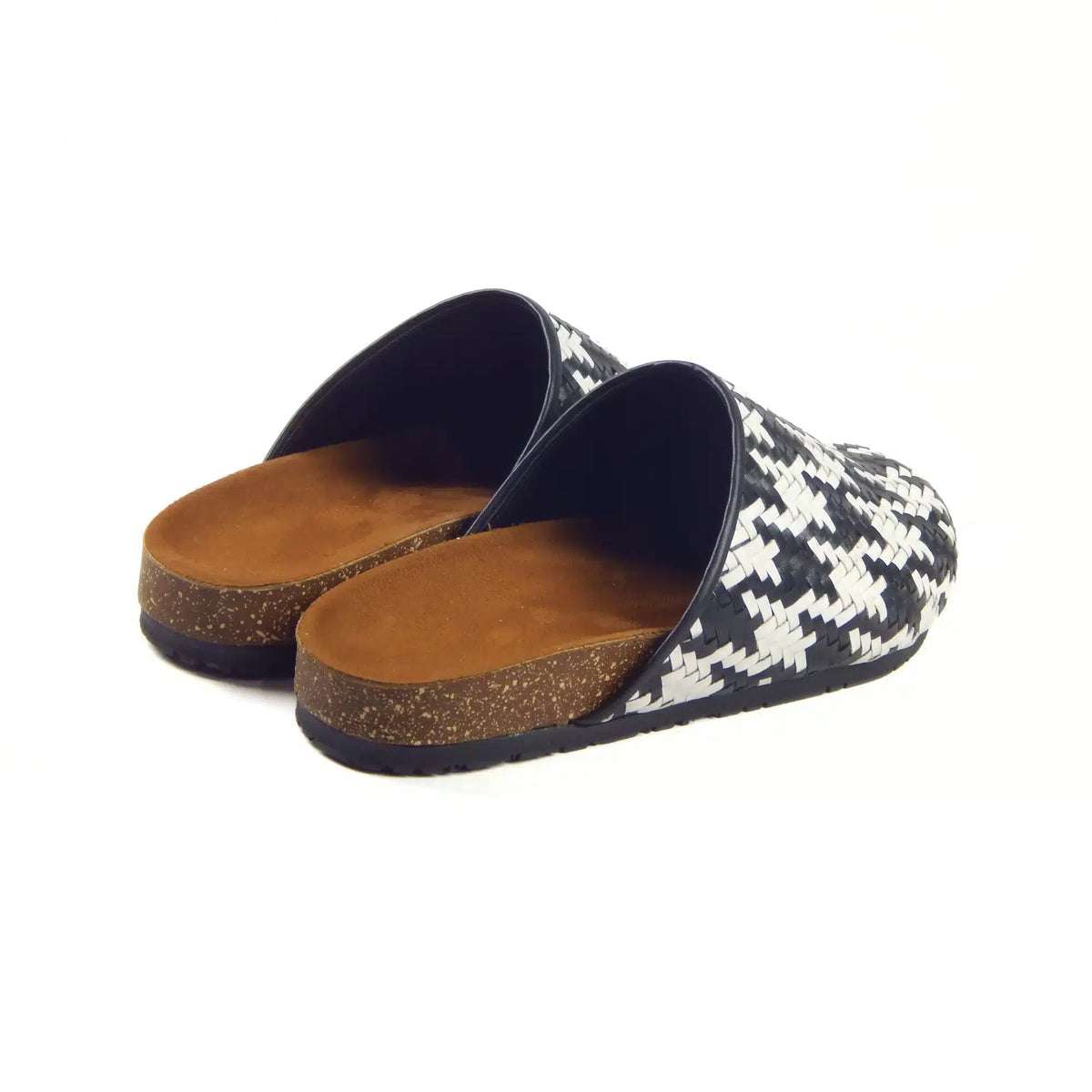 Black and White Houndstooth Clogs, photo 3 - Scarpe Handmade