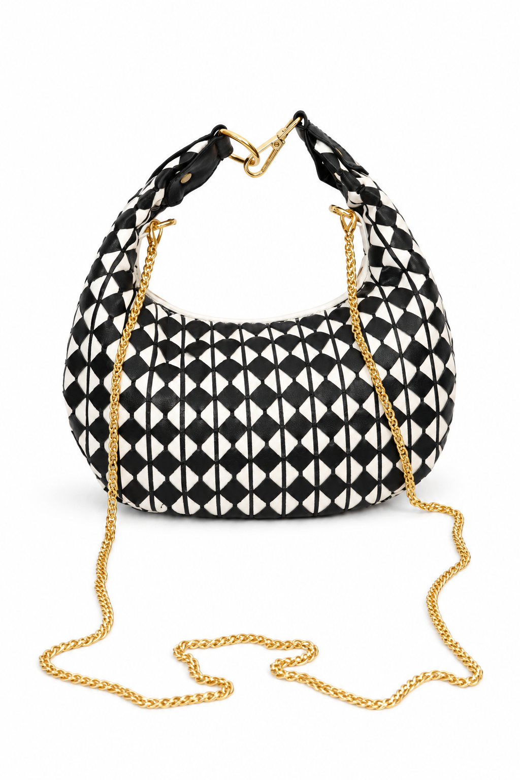 Black & White Loop Bag - handwoven handbag, Scarpe Handmade