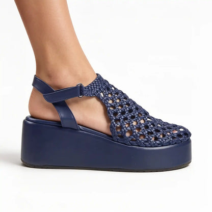 Wedge 6cm braided sandals R700 - scarpehandmade