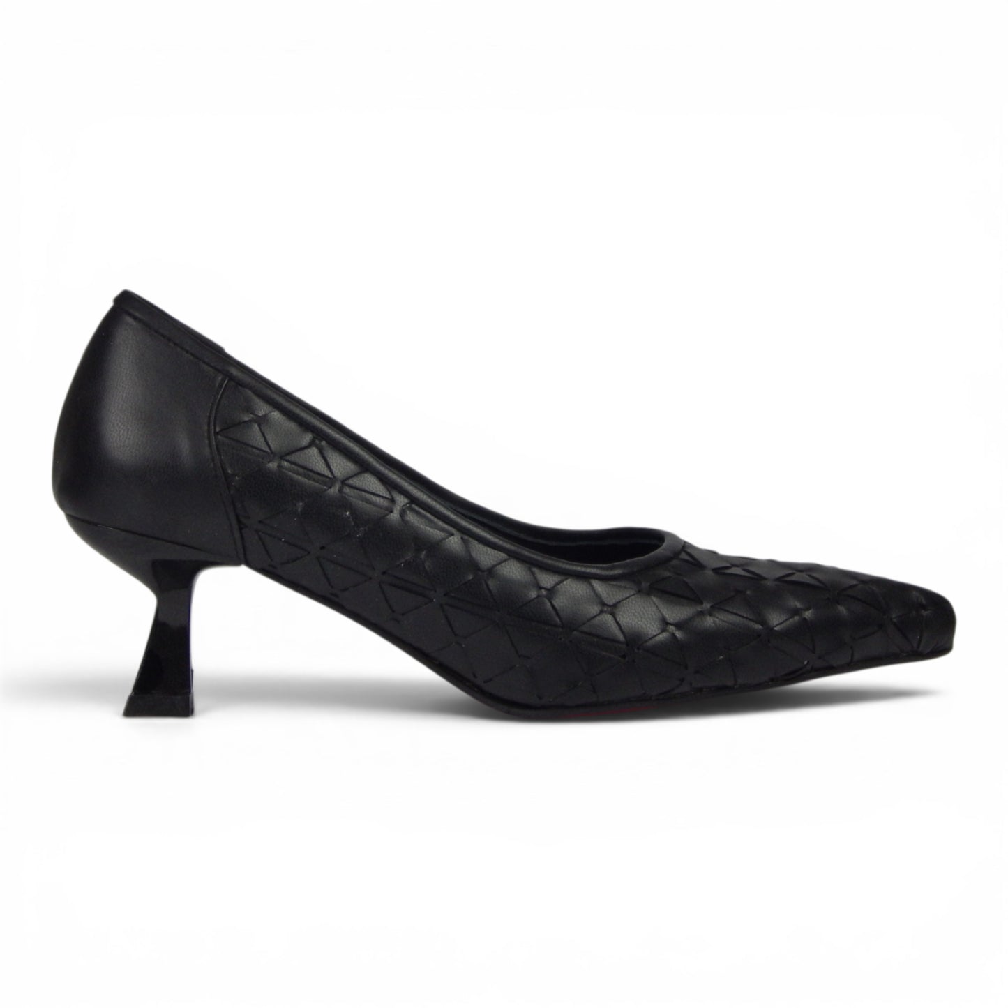 Aurora Geometric Woven Kitten Heel Pumps R1307
