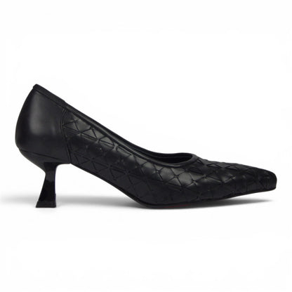 Aurora Geometric Woven Kitten Heel Pumps R1307