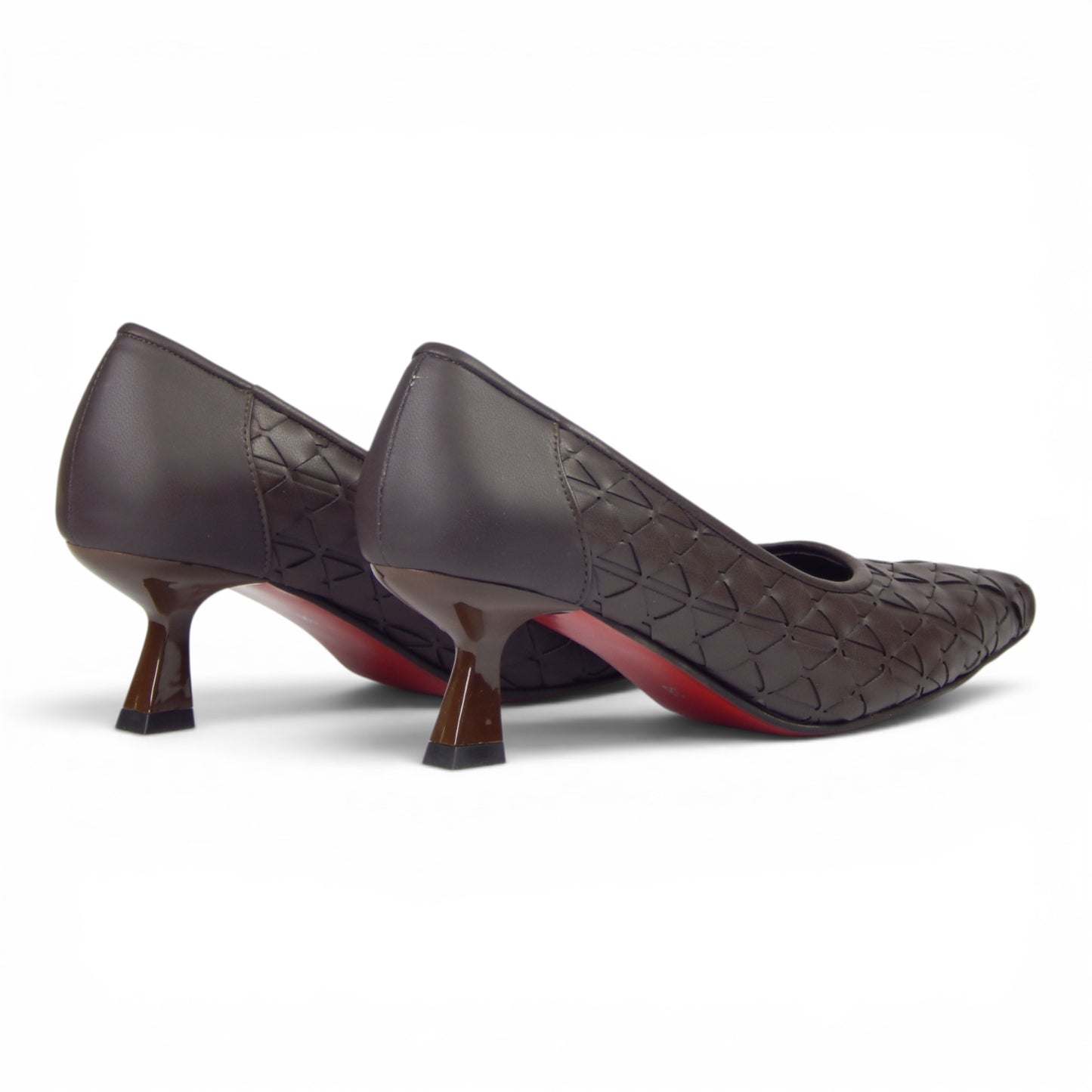 Aurora Geometric Woven Kitten Heel Pumps - scarpehandmade