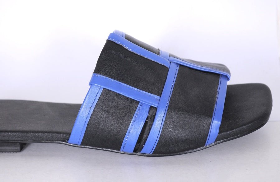 H-Strap Canvas Slide Sandals R117 - scarpehandmade