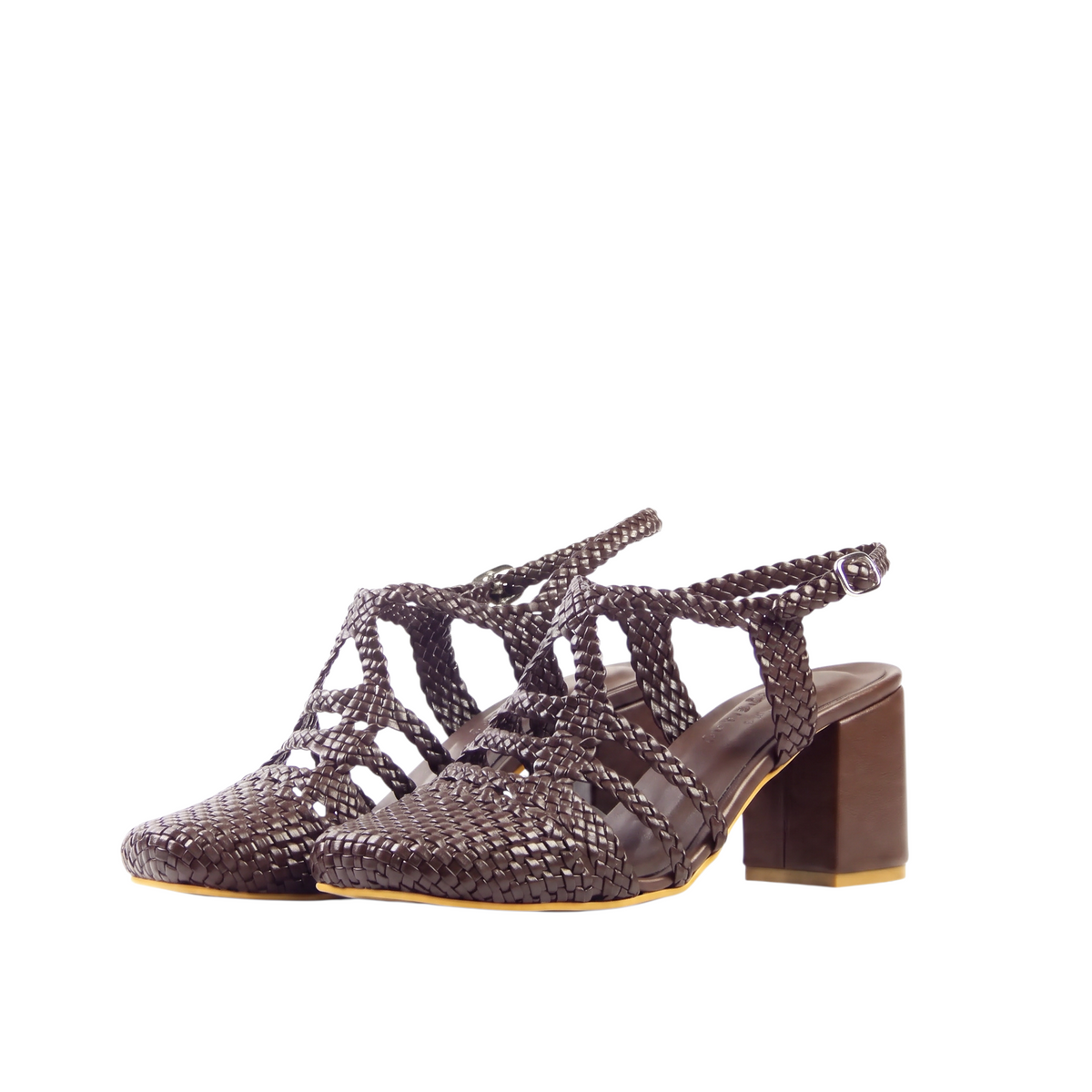 Brown Riviera Sandals 7cm - pair angle view - Scarpe