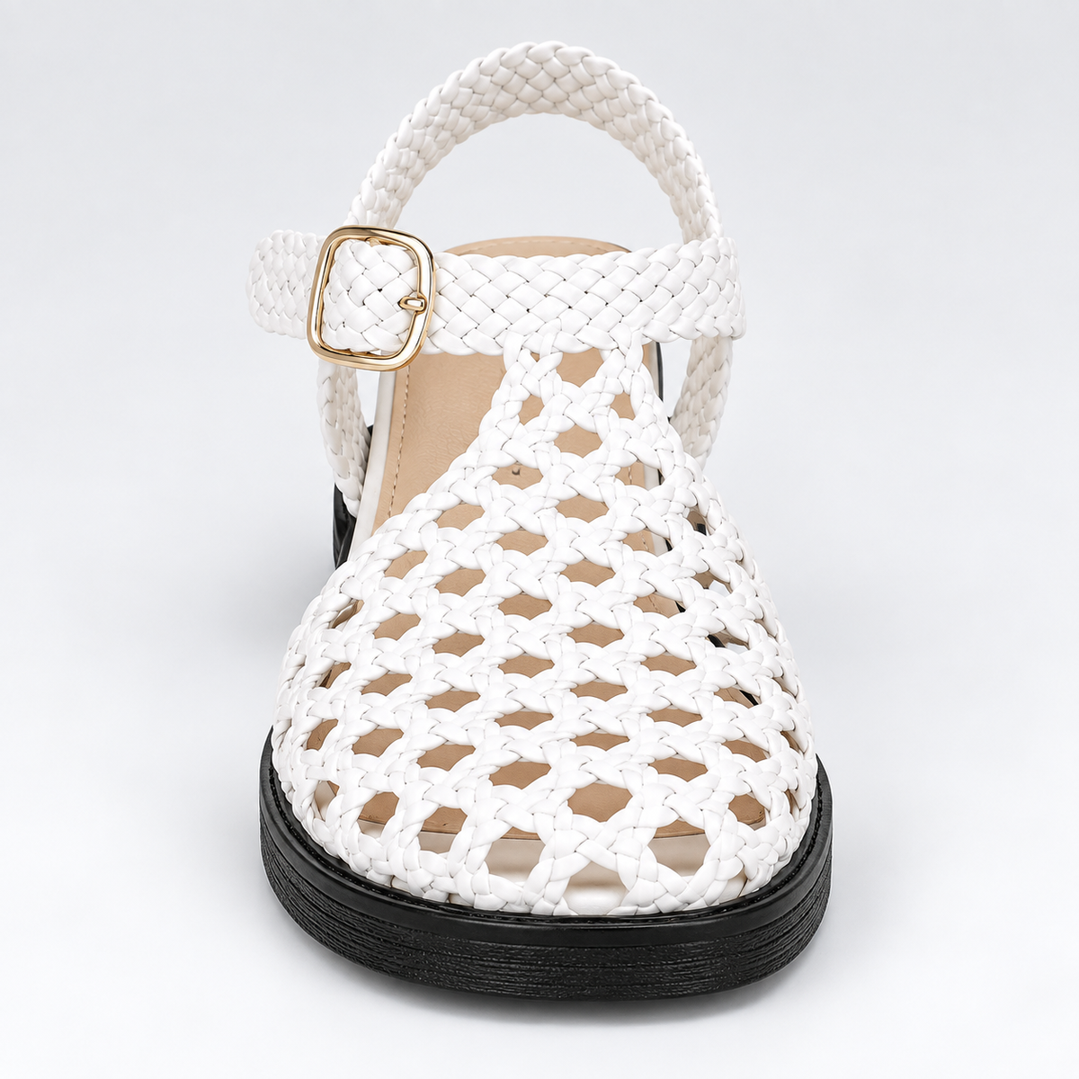 Vesba hand braided flat sandals with a 2 cm heel — Scarpe Handmade