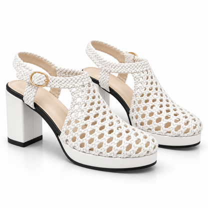 Vesba hand braided sandals with a 7 cm heel, photo 28 - Scarpe Handmade