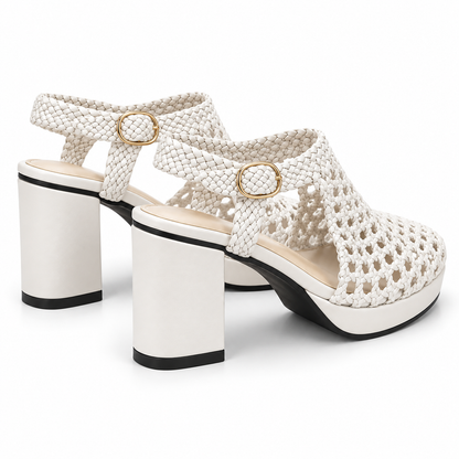 Vesba hand braided sandals with a 7 cm heel, photo 30 - Scarpe Handmade