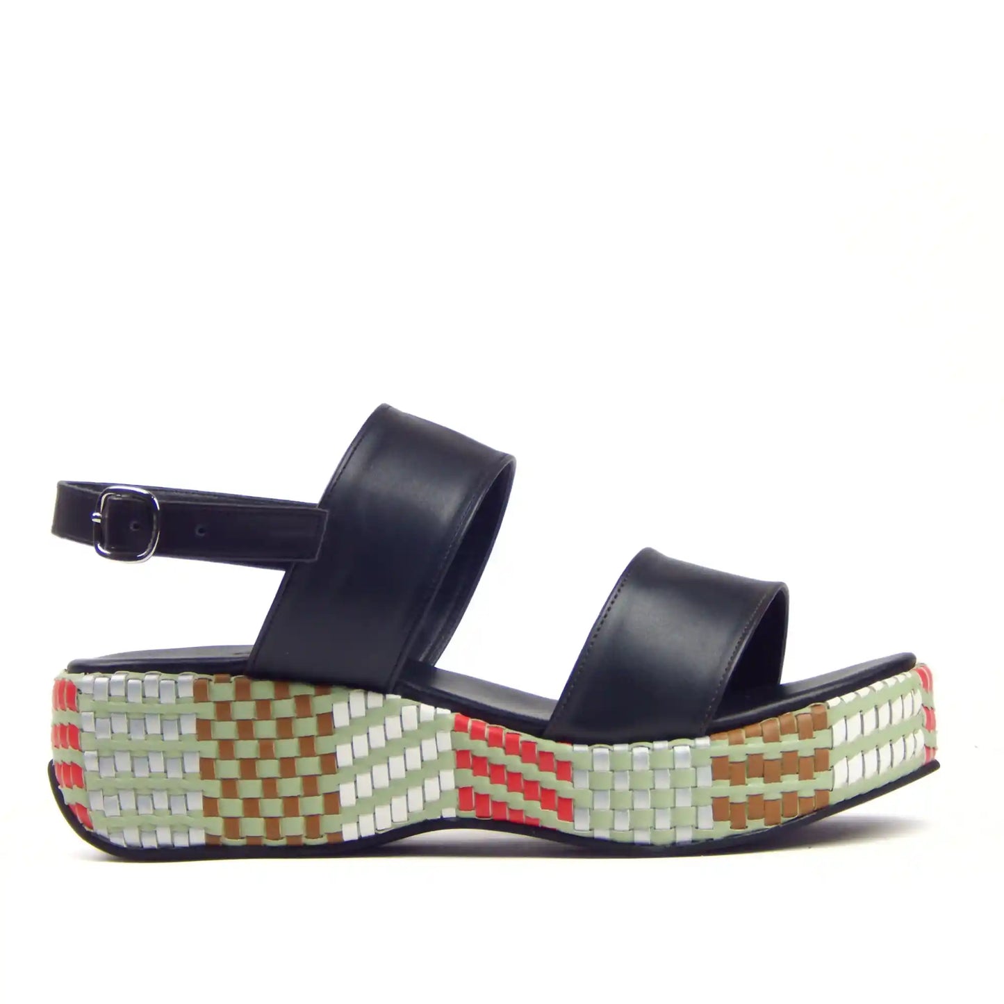 Mosaic Wedge Double - Strap Sandal - scarpehandmade